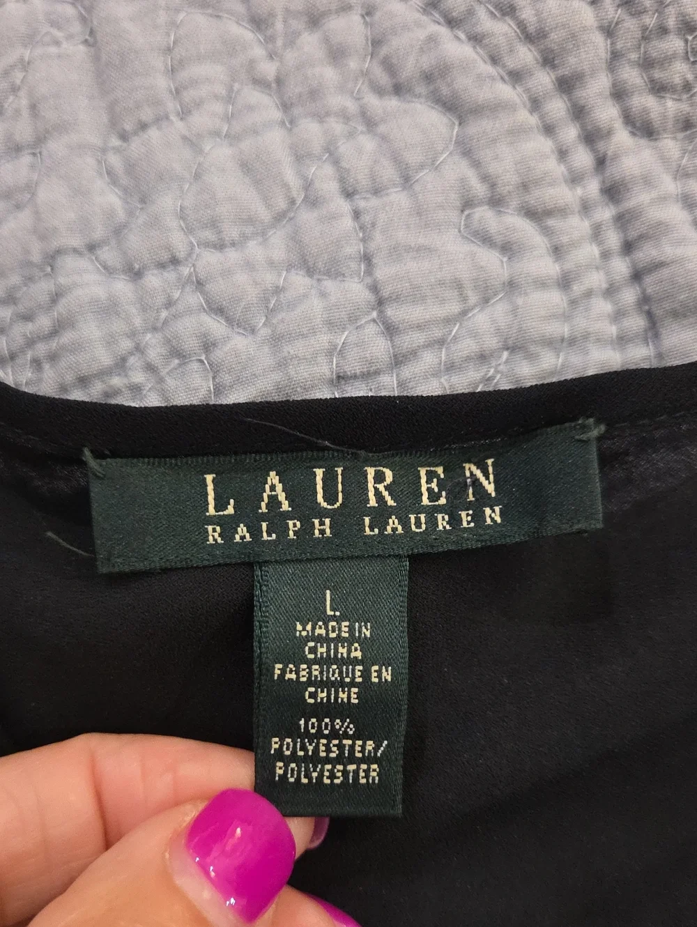 Lauren Ralph Lauren 100% Linen Navy Long Sleeve Shirt Dress Size L! - Picture 13 of 13